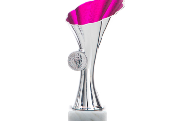 Zilverkleurig trofee roze